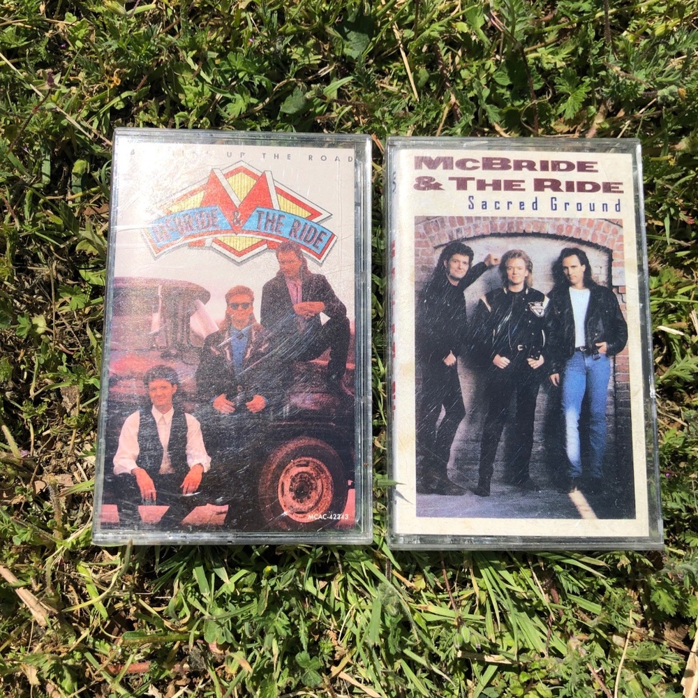 McBride & The Ride Tapes “Burnin Up The Road” “Sacred ground” Cassettes Lot Of 2
